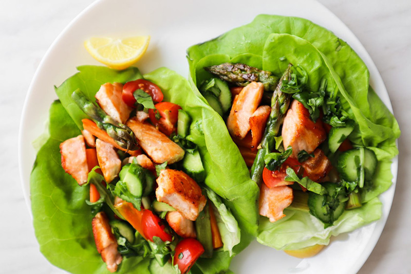 HCG Phase 2 Recipe of the Month: Salmon Lettuce Wraps - HCG Buy Direct